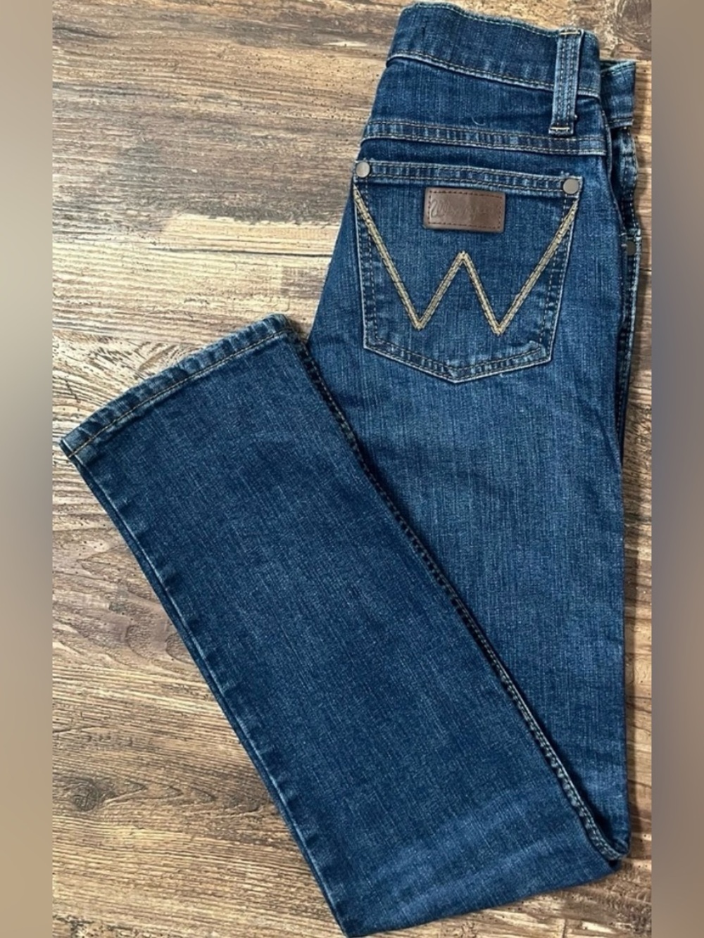 Wrangler Retro Slim Straight Dark Blue Denim Jeans